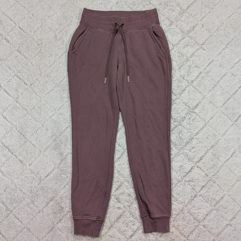Lululemon Pants Womens 4 Purple Antique Bark Warm Down Jogger II Cotton Terry